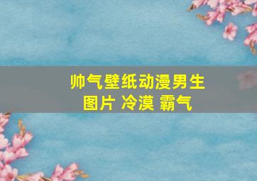 帅气壁纸动漫男生图片 冷漠 霸气